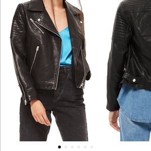 Black US 2/ UK 6 Topshop Blossom Moto Jacket